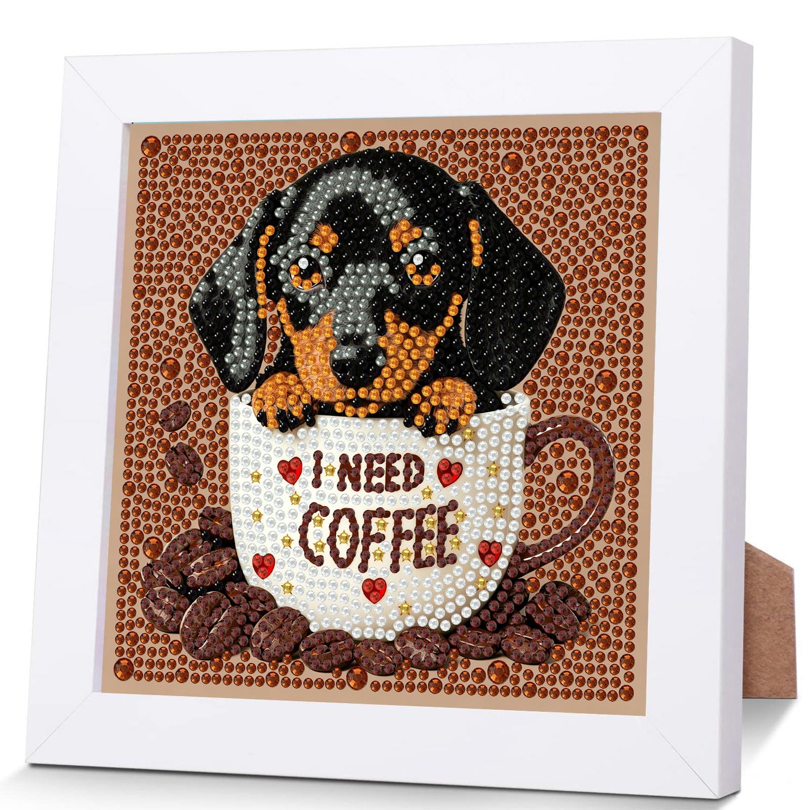 Dog Diamond Art Painting Kits for Kids with Frame Ages 4-8-12 (7x7 inch)