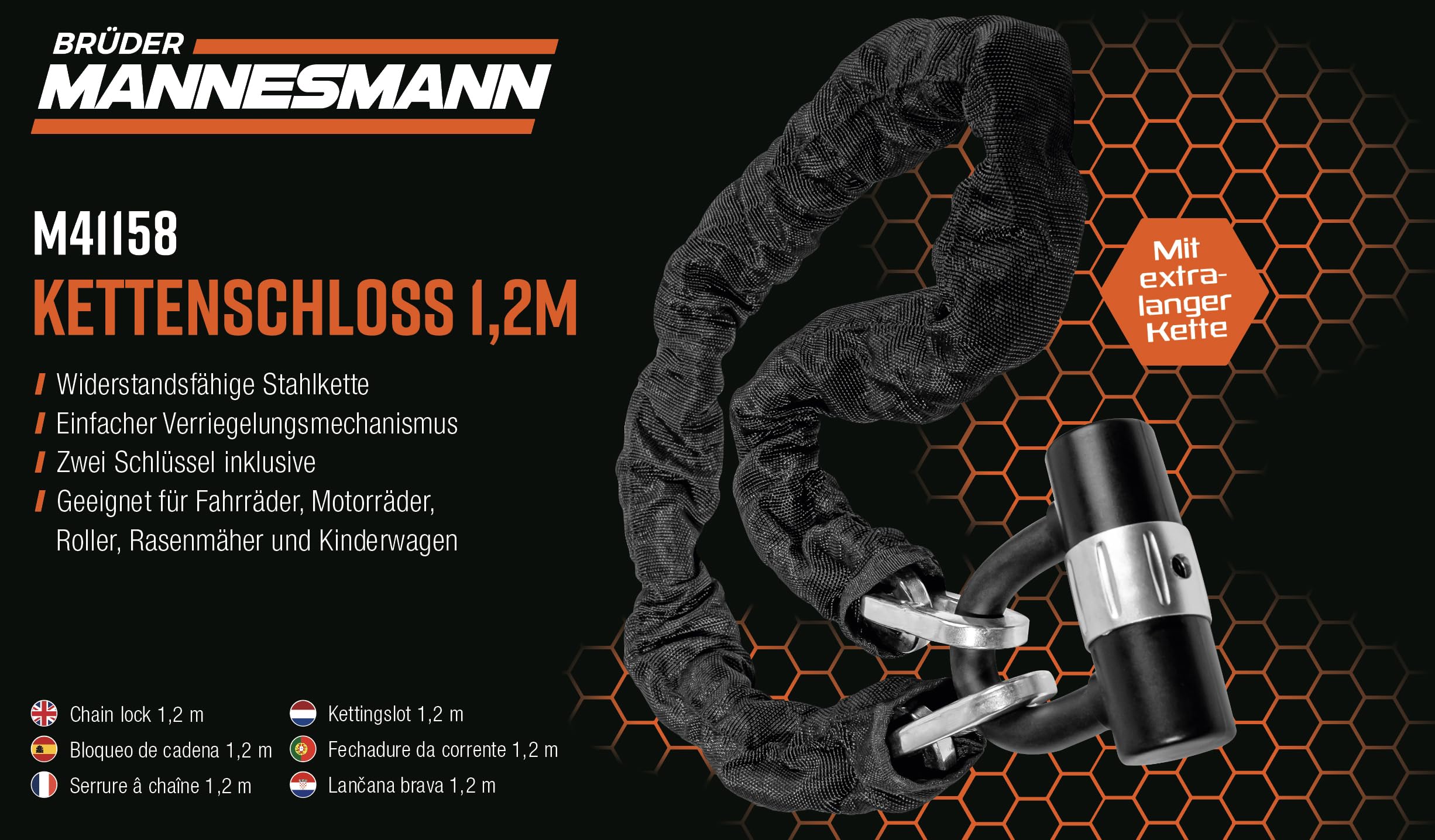 Brüder Mannesmann Zamek łańcuchowy 1,2 m | M41158
