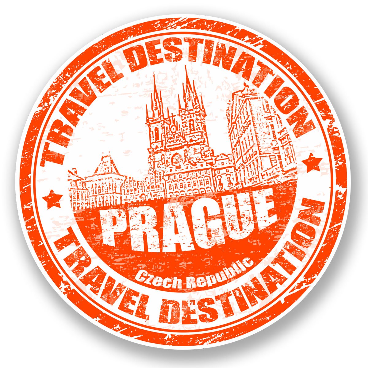 2 x 10cm Prague Czech Republic Vinyl Sticker Decal Laptop Car Bike Luggage #5908 (10cm x 10cm)