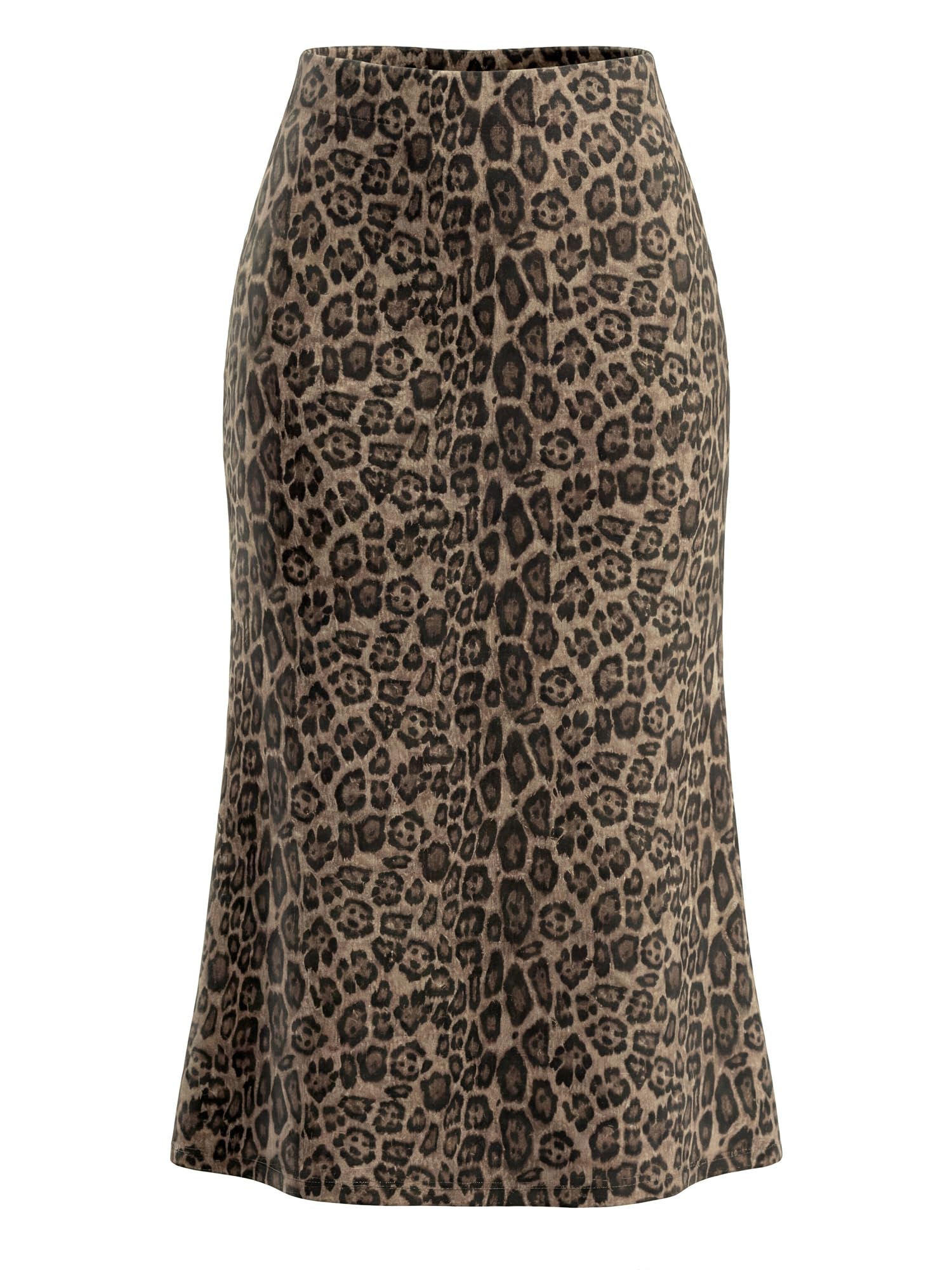Allegra K Leopard Skirt for Womens Y2K Elastic High Waist A-Line Maxi Long Skirts