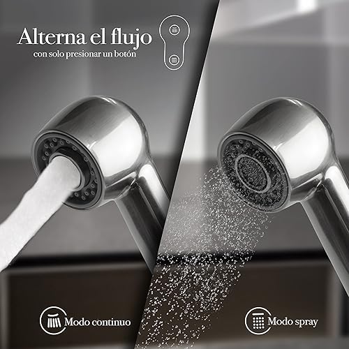 Miniatura 3 de Grifo de lavabo de acero inoxidable Grifo de cocina individual Grifo de lavabo sin plomo Pulverizador