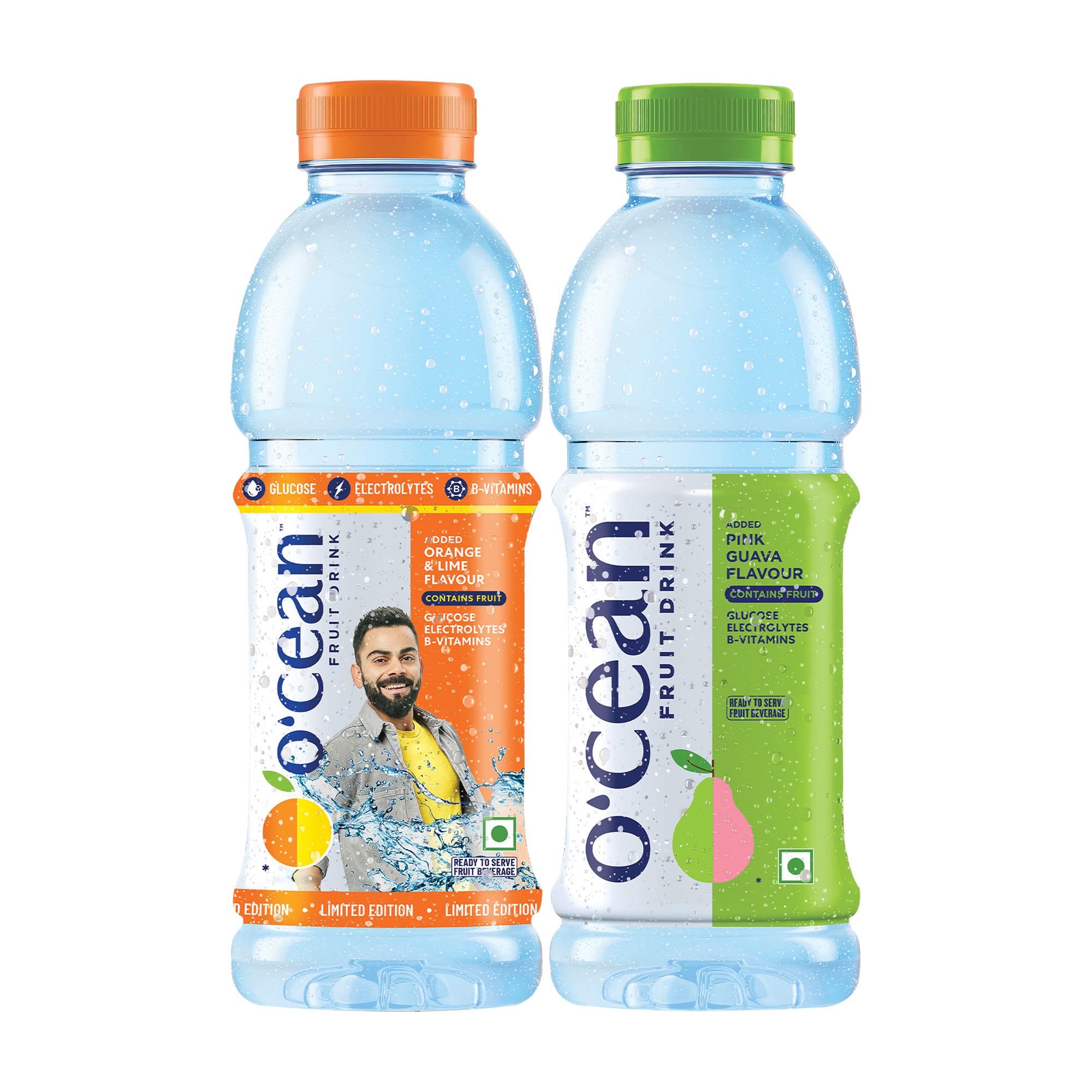 O'CEAN Fruit Drink Pink Guava 500 Ml(Pack Of 6)And Orange&Lime Fruit Flavour 500 Ml(Pack Of 6)