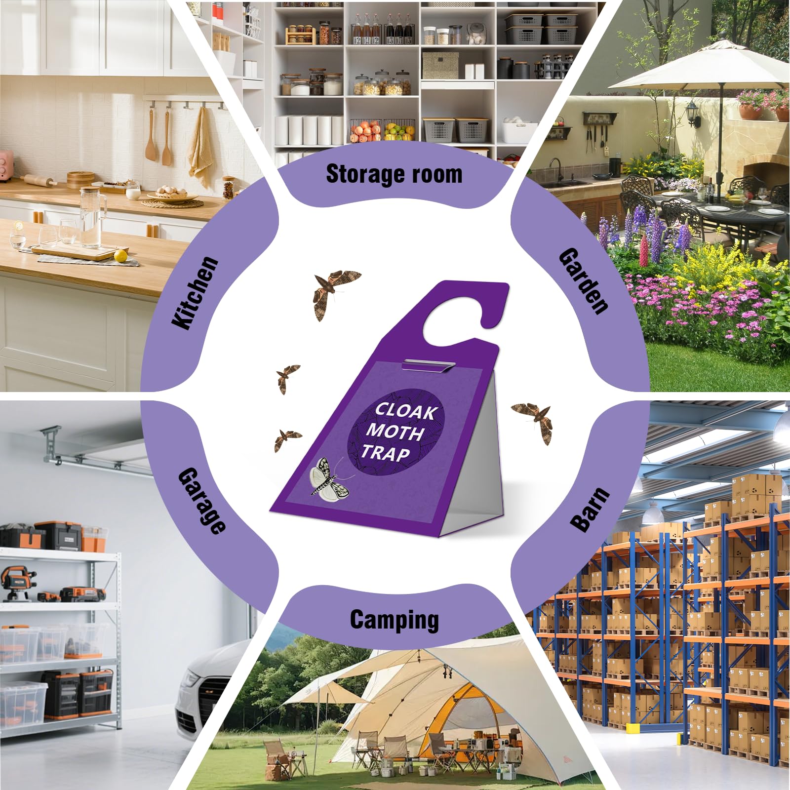 6-Pack Moth Traps for Wardrobes, Versatile Sticky Insect Catcher for Indoor Use, Odourless Traps for Clothes Moths, Gnats, and Flying Pests - 5