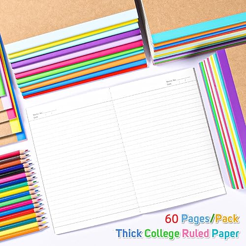 Miniatura 4 de Cuadernos, paquete de 60 diarios con 60 calcomanías motivacionales, 60 páginas con rayas universitarias para escribir, recuerdos de fiesta, regalos