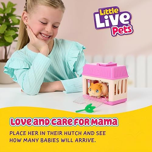 Miniatura 2 de Little Live Pets Mini juego de juguetes interactivos para hámster, juego de animales con 3 bebés sorpresa, más de 20 sonidos, imprescindibles para