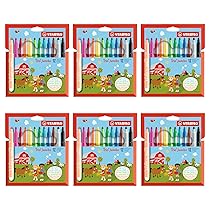 STABILO Trio Jumbo – Pennarellone super lavabile – 6 x Astuccio da 12 – Colori assortiti