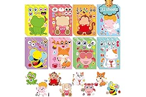 Valentine Sticker Book for Kids: Express Creativity with 32 Sheets of Make-Your-Own Face Stickers