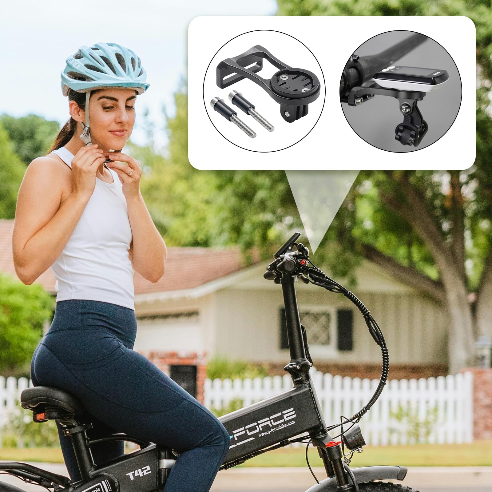 Extended Out-Front Staffa Regolabile per Garmin Edge, Supporto Per Bicicletta GPS, Attacco Manubrio, Supporto Manubrio per Garmin 200/500/510/520/800/810/820/1000 GoPro