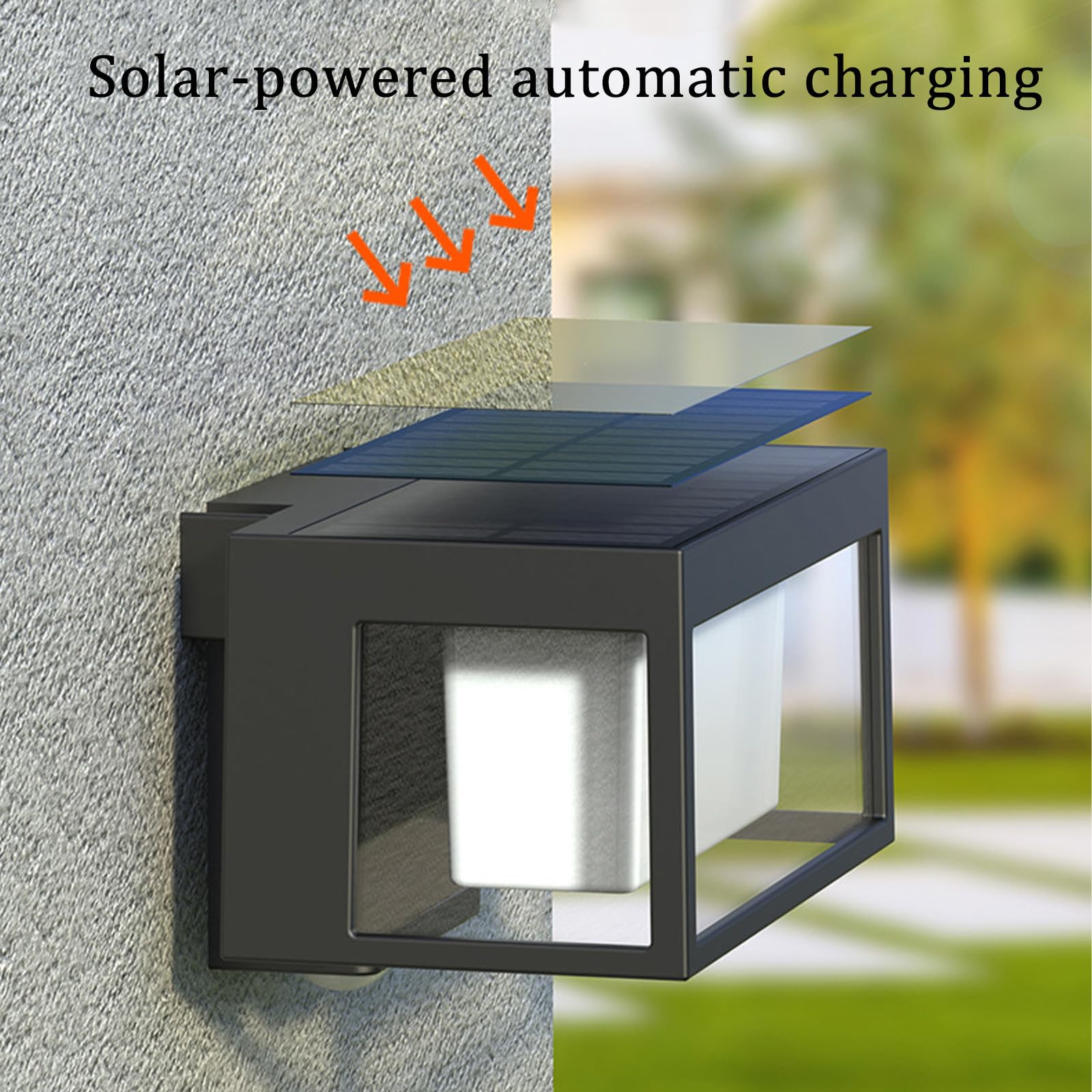 Zewnętrzna lampa solarna LED z czujnikiem ruchu nowoczesna lampa ścienna IP65 Wodoodporna zewnętrzna lampa ścienna na taras ogród w pobliżu patio (białe światło, 2 sztuki)