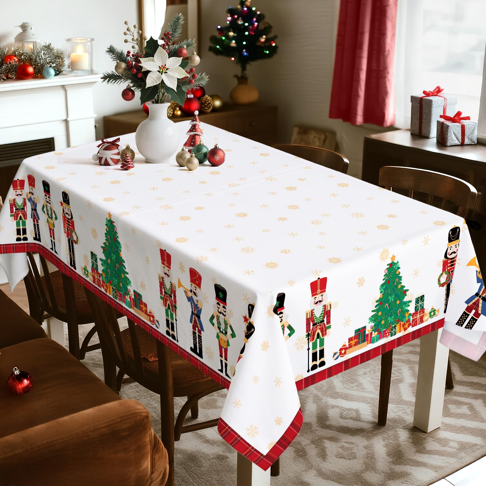 Arquiel Tovaglia Autunno Gnomo Foglia Raccolta Autunno Zucca Rettangolare Di Tovaglie Impermeabile, Copritavolo Stampato Lavabile Tessuto Per Ristorante Decorazione (152×264 Cm