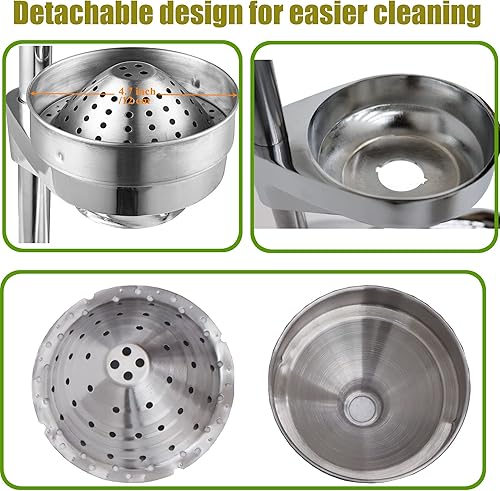 Miniatura 5 de Exprimidor manual profesional de cítricos 304 Exprimidor de jugo de naranja de acero inoxidable Exprimidor de limón de metal comercial resistente