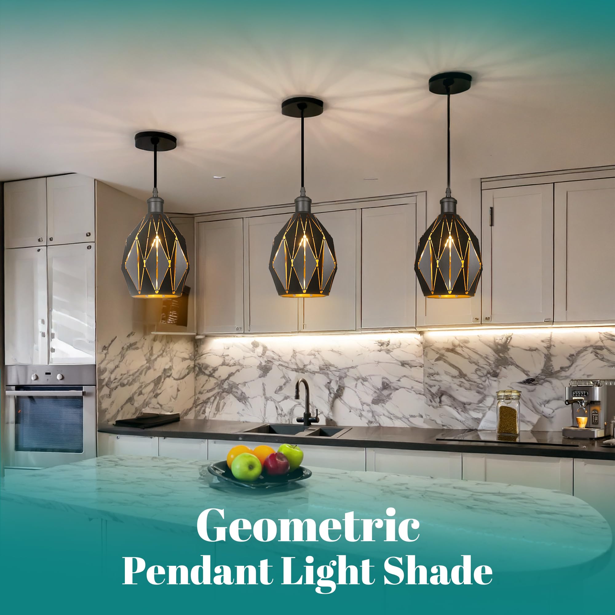 GIGGI Black Ceiling Light Shade with Gold Inner - Image 2