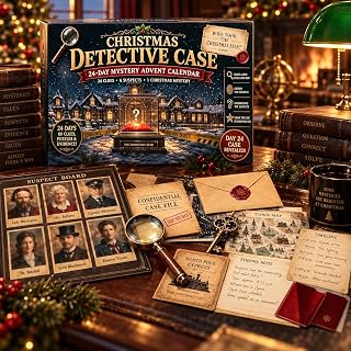 Mystery Advent Calendar 2026, 24 PCSChristmas Puzzle Game with 6 Story Themes Open A New Discovery Every Day Escape Room Countdown Gift for Family Teens & Adults,B002
