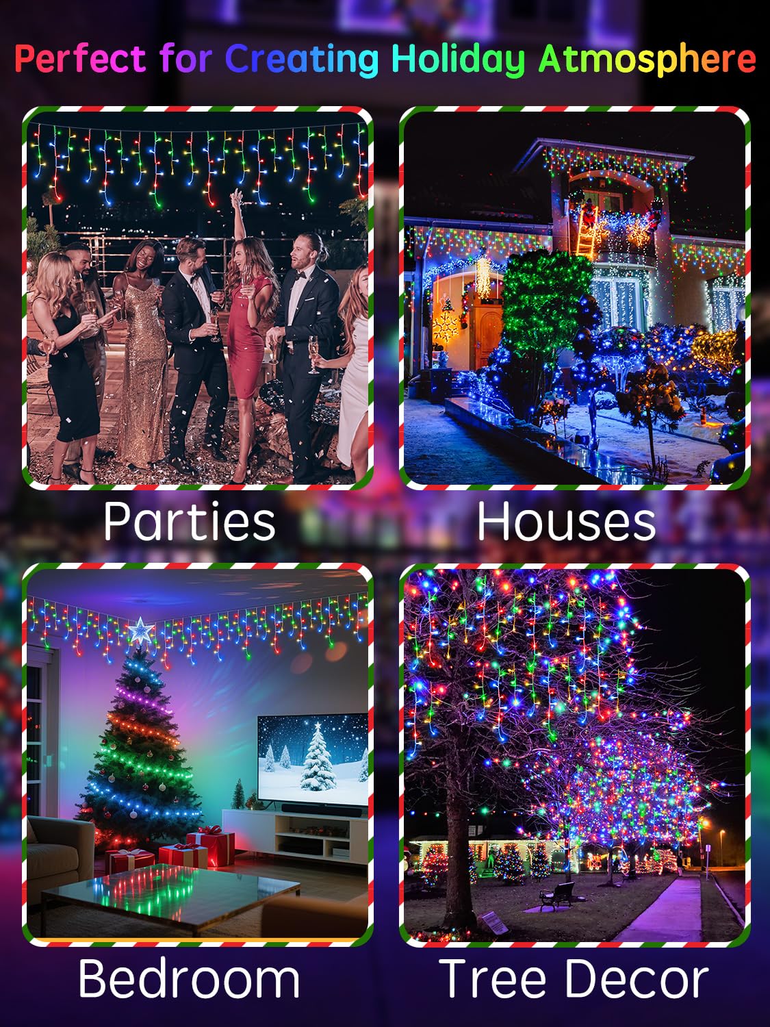 CGN Cortina Luces Navidad Exterior, Conectable 10M 400LED Luces Arbol Navidad Decoración de IP65 Impermeable con 8 Modos Memoria, luzes de natal exterior para Fiestas Bodas Jardín Balcon Ventana