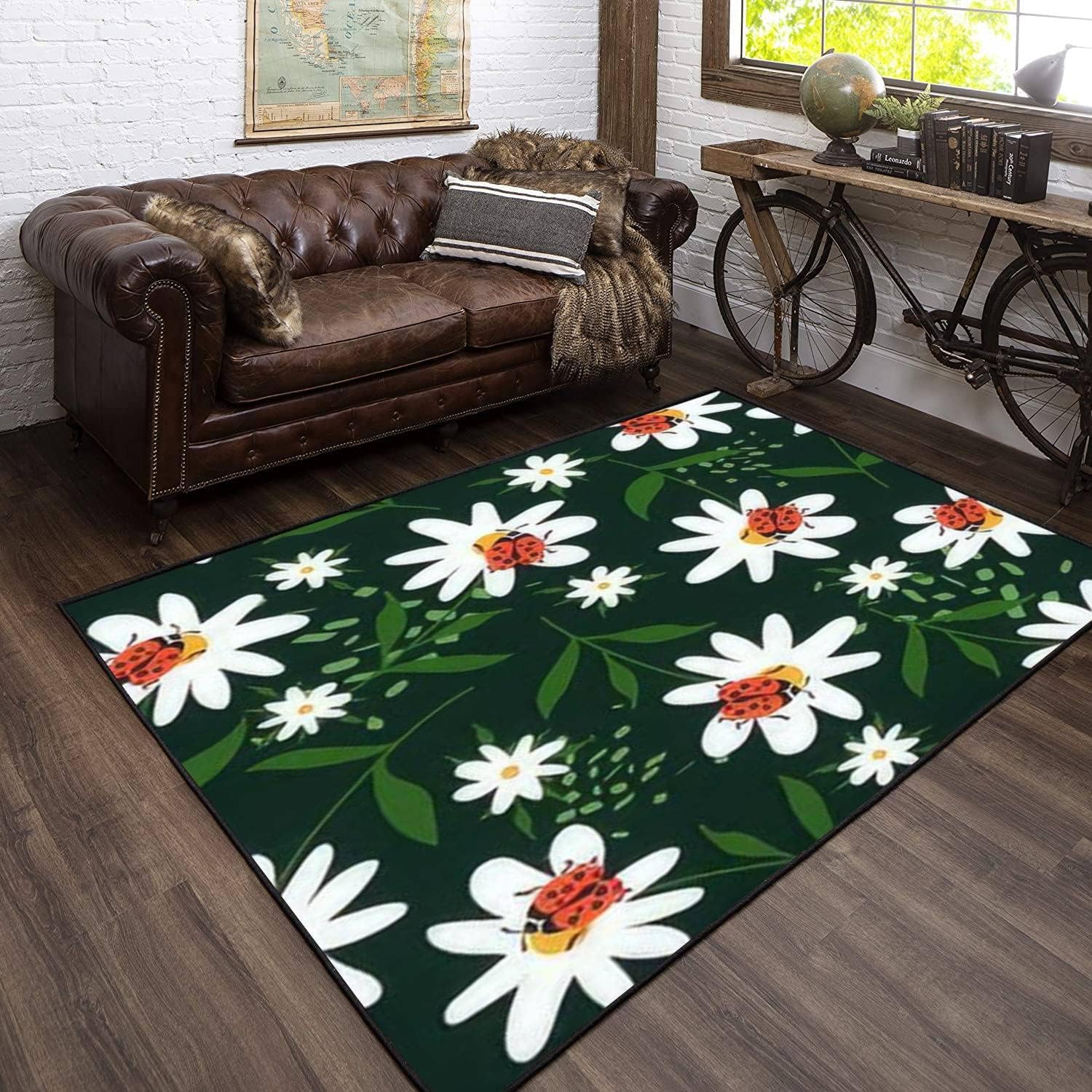 Rug Bedroom Living Room Kids Rug 3D Colorful Plants And Flowers Carpet Boys Teens Mat Flannel Nursery Rug Runner Doormat Polyester Material - Easy Clean 120 X 160 Cm / 47.24 X 62.99-4.5561