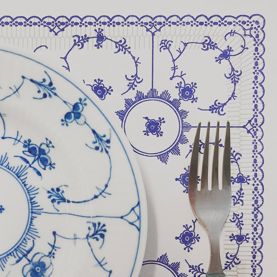 【未使用】貴重★ロイヤルコペンハーゲン ブルーフルーテッド柄 ランチョンマット Amazon｜DANA COLOR ランチマット ROYAL PLACEMATS DENMARK