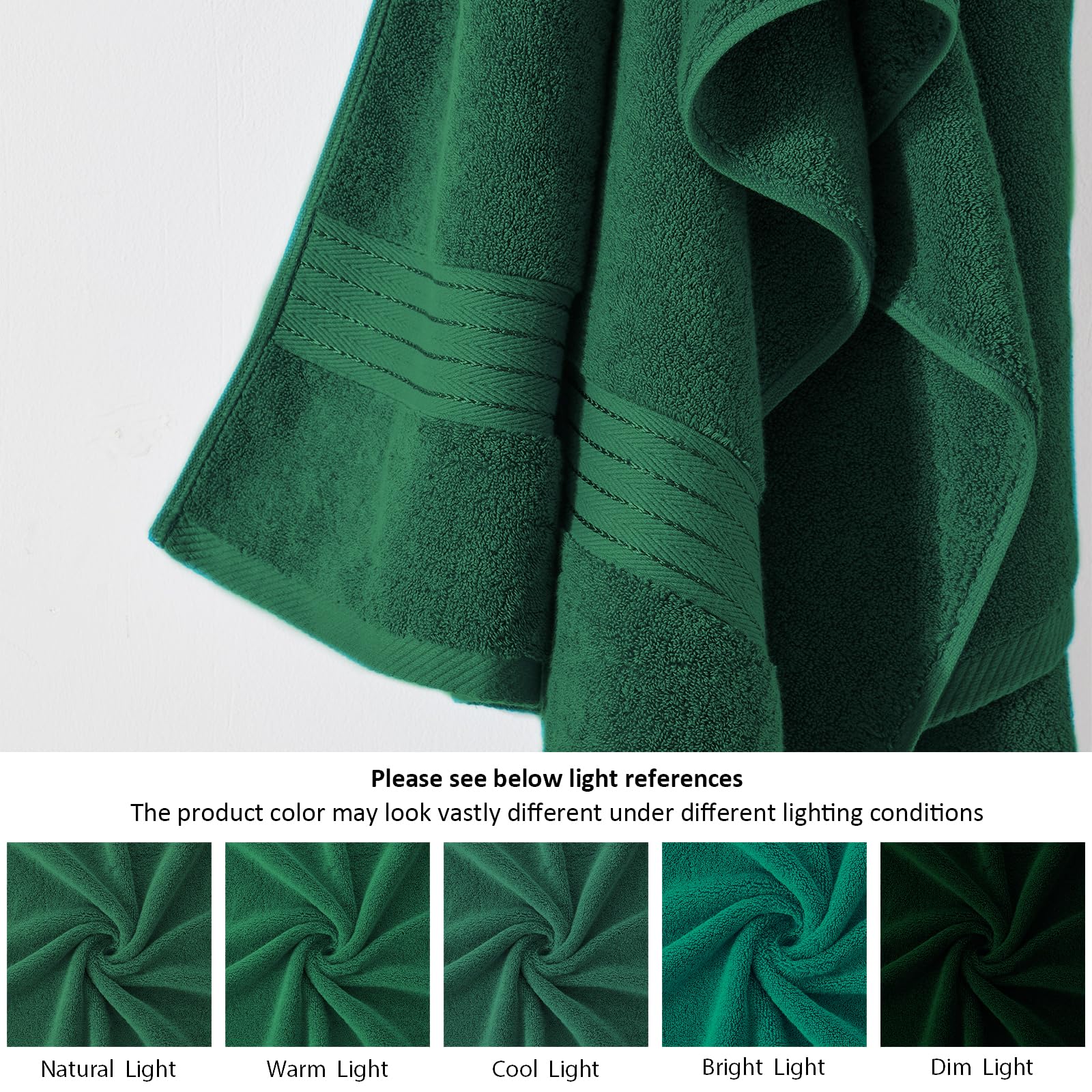 バスタオル　厚手　 VELVET　緑　綿100%　米国製（輸入品） Amazon｜COZYART グリーンバスタオルセット トルコ綿ホテル大型