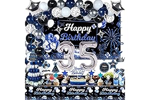 35th Birthday Decorations Set for Men: A Dapper Celebration in Navy, Silver, and Black