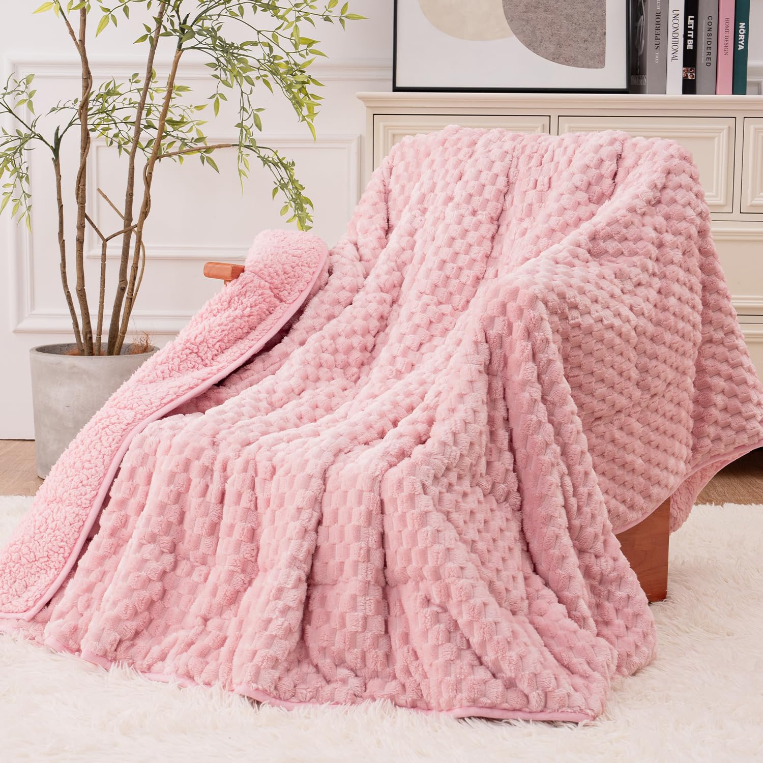 Fleece Sherpa Weighted Blanket for Adults, Ultra Soft Fuzzy, 60"x80" 20lbs