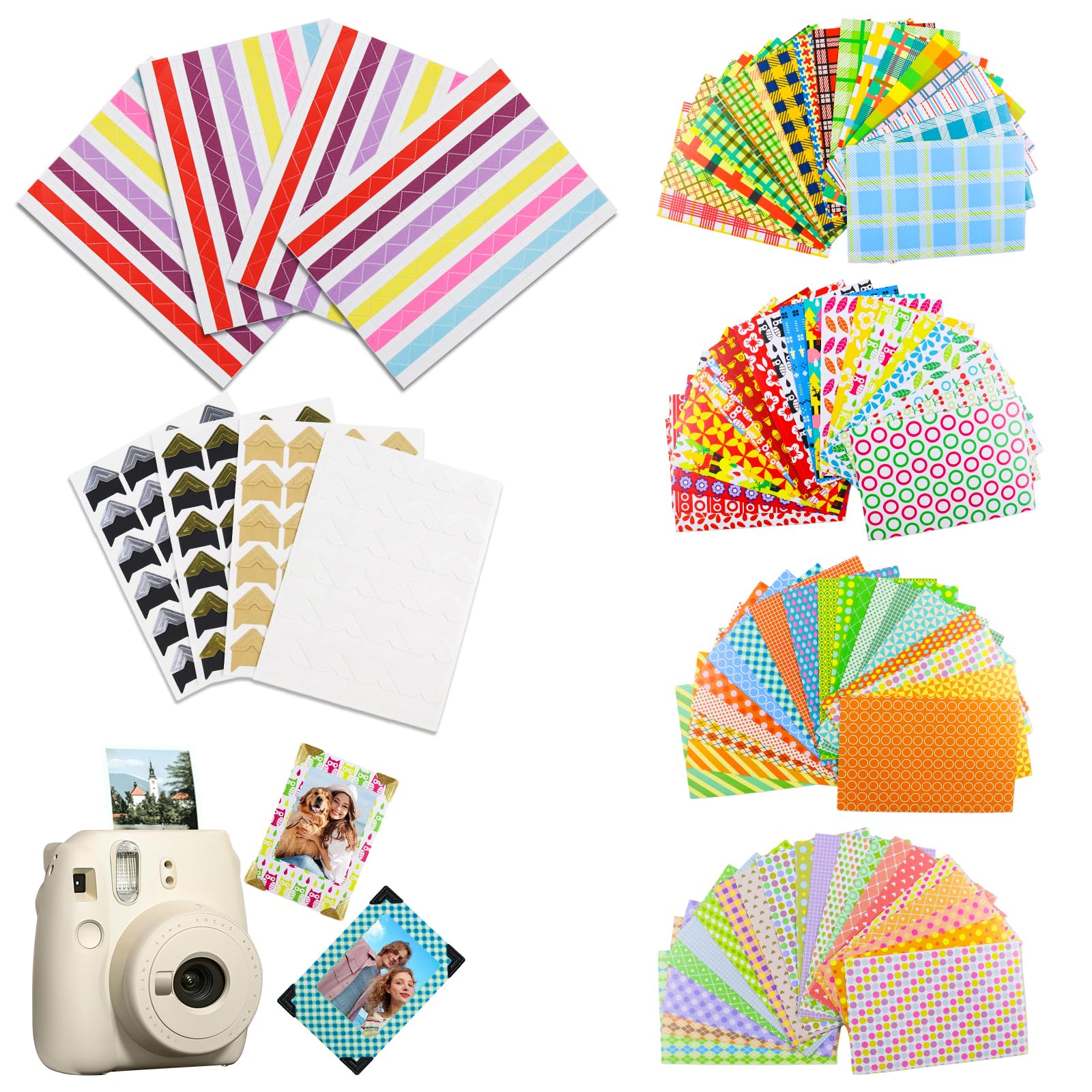 Mini Adesivi Per Cornici, 88 Pezzi Adesivi Per Cornici Per Foto, Set Di Adesivis Per Pellicole Colorate, Album Fai Da Te, Per Instax Minis 12 Pellicole Polaroid Instax Minis Film Instaxs Mini Film