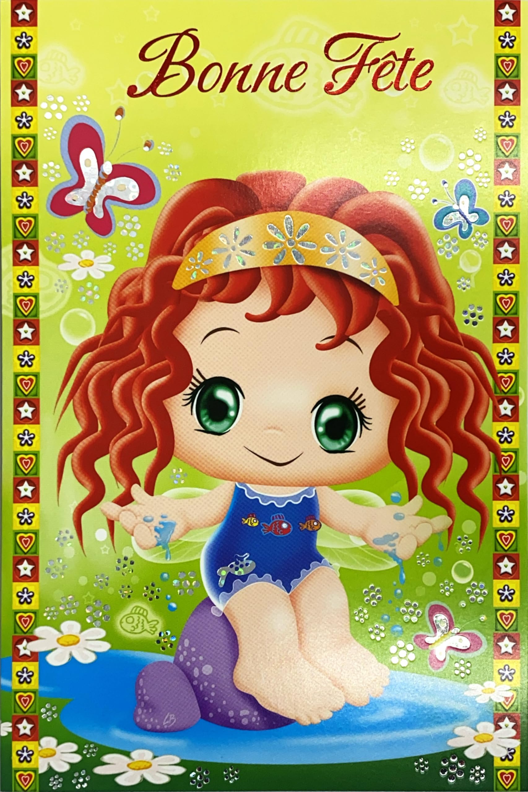 37-036 Happy Birthday Greeting Card for Little Girl Fairy Butterfly with Envelope Format 12 x 17.5 cm Celebrate an Event or Celebrate a Name Saint Catherine 25 November