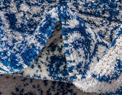 Vista 16 de Unique Loom Bromley Collection Vintage Traditional Medallion Border - Alfombra, Polipropileno, Amarillo/Crema azu/marfil,Gris