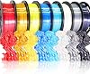 BBLIFE 1.75mm 8 Spools Silk Shiny 3D Printer PLA Filament Bundle Pack: 8 Silk Shiny Colors: Gold Silver White Black Green Purple Red Blue, Each Spool 250g, 8 Spools, Total 2Kg 3D Printing Filament