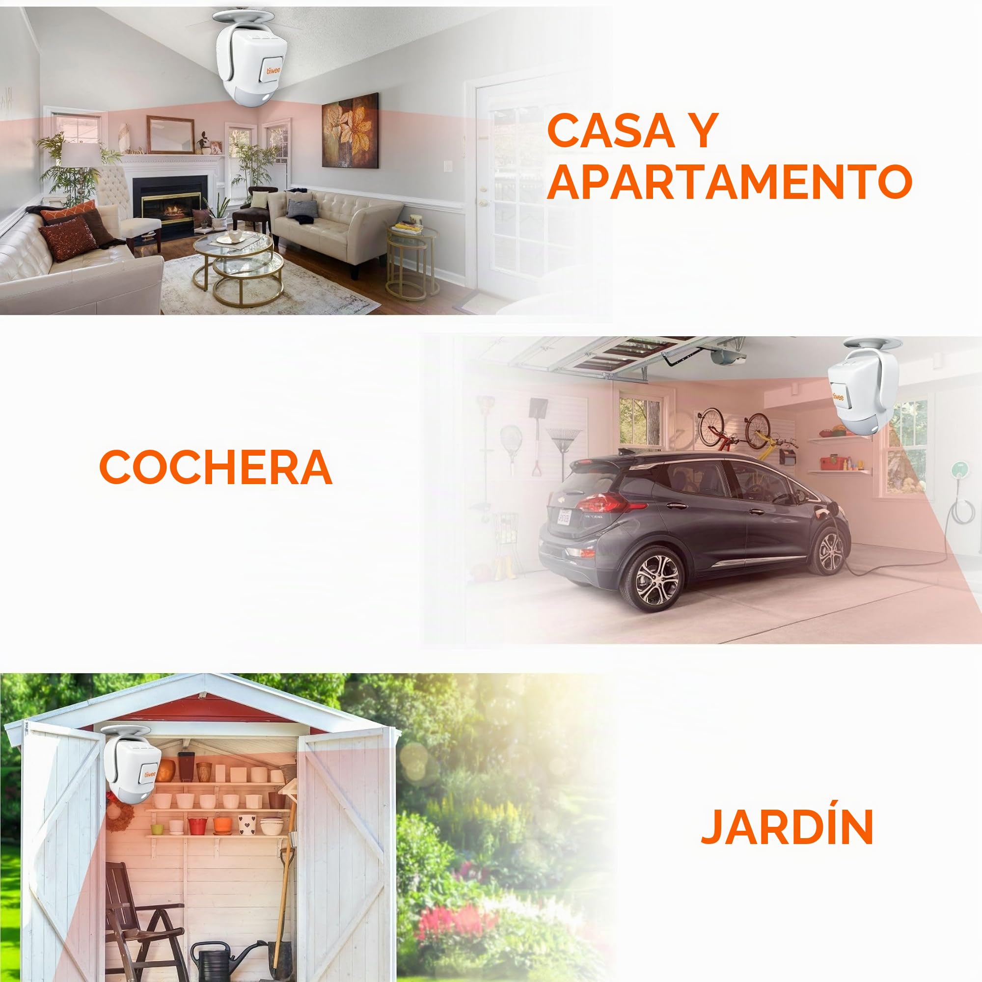tiiwee X4 Alarma de Sensor de Movimiento PIR Antirrobo con Mando 120 dB | Sin cuotas ni suscripción, Ampliable a 10 sensores, Autónomo, sin cables