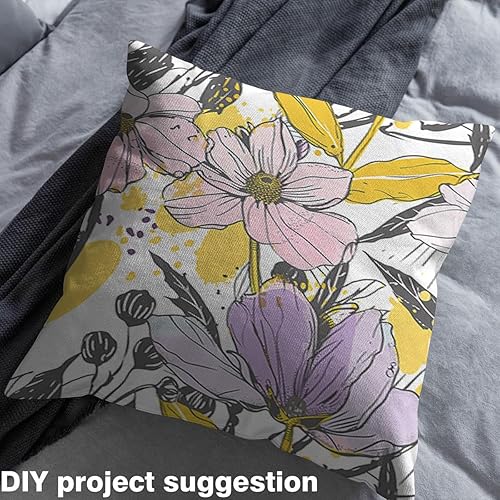 Miniatura 4 de Feelyou The Yard, tela de tapicería con estampado floral botánico para sillas, sofá, patrón de flores para exteriores, tela impermeable, 1 yarda,