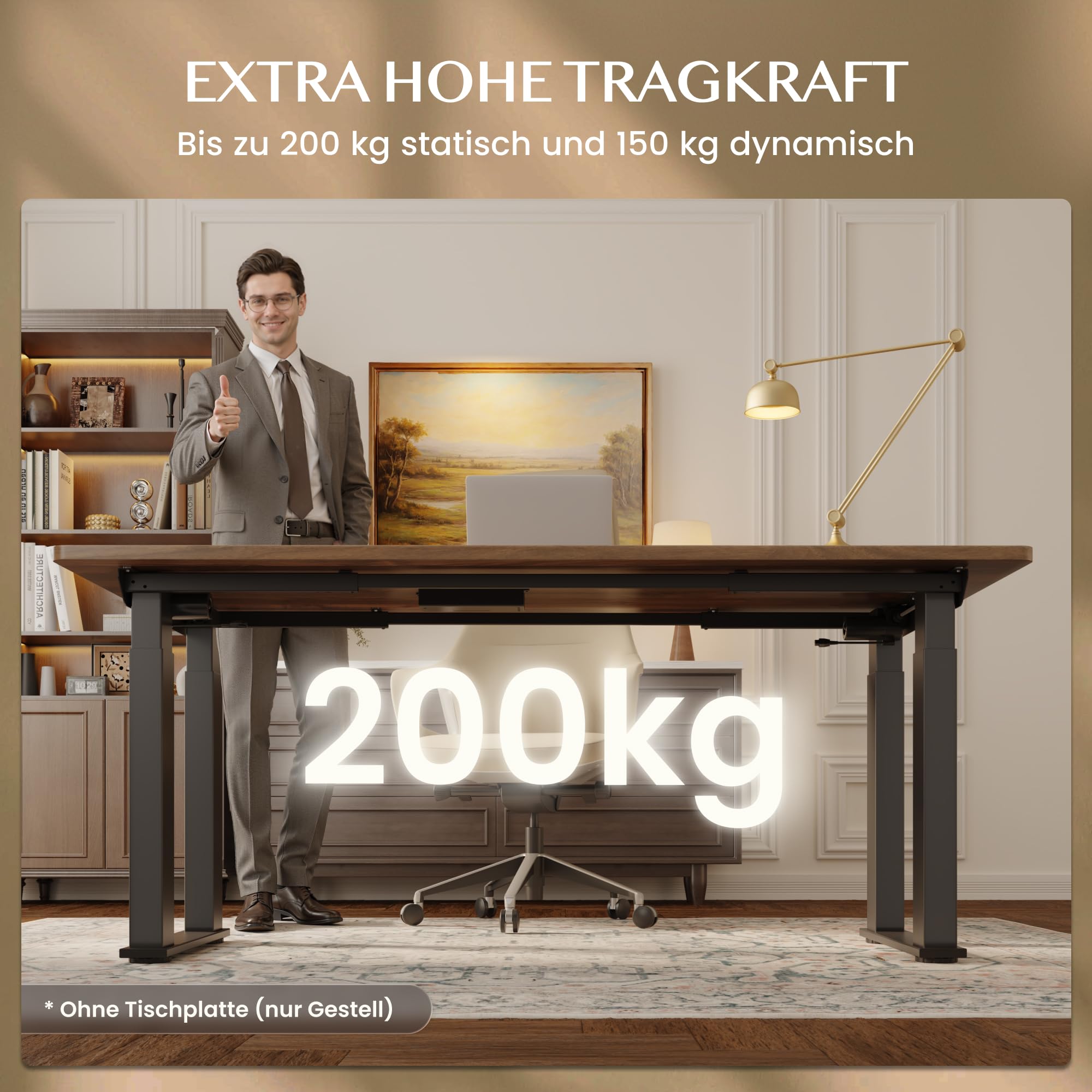 FLEXISPOT Elektrisches Tischgestell höhenverstellbar,4-Bein Gestell Schwarz | Schreibtischgestell mit 2 Motoren, höhenverstellbare Schreibtischbeine, hohe Tragkraft, ideal als Büro-, Computer- & Esstisch