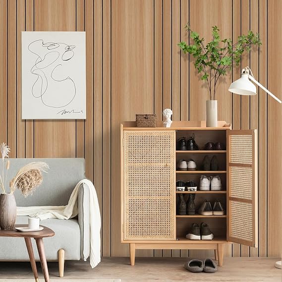Peel and Stick Wall Panels Self-Adhesive Wood Paneling Wallpaper Waterproof 3mm Thick Stick on Wall Panels for Kitchen,Living Room,Bedroom,Ceilings 40x300CM Brown#