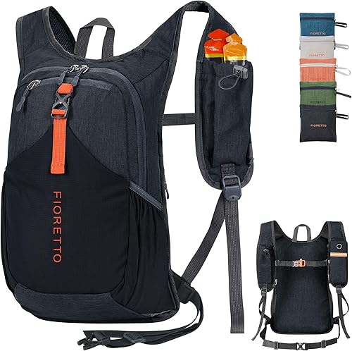 Miniatura 28 de FIORETTO Mochila de senderismo de 15L para mujeres y hombres, mochila mini plegable, ligera, pequeña mochila de día para camping, viaje, al aire