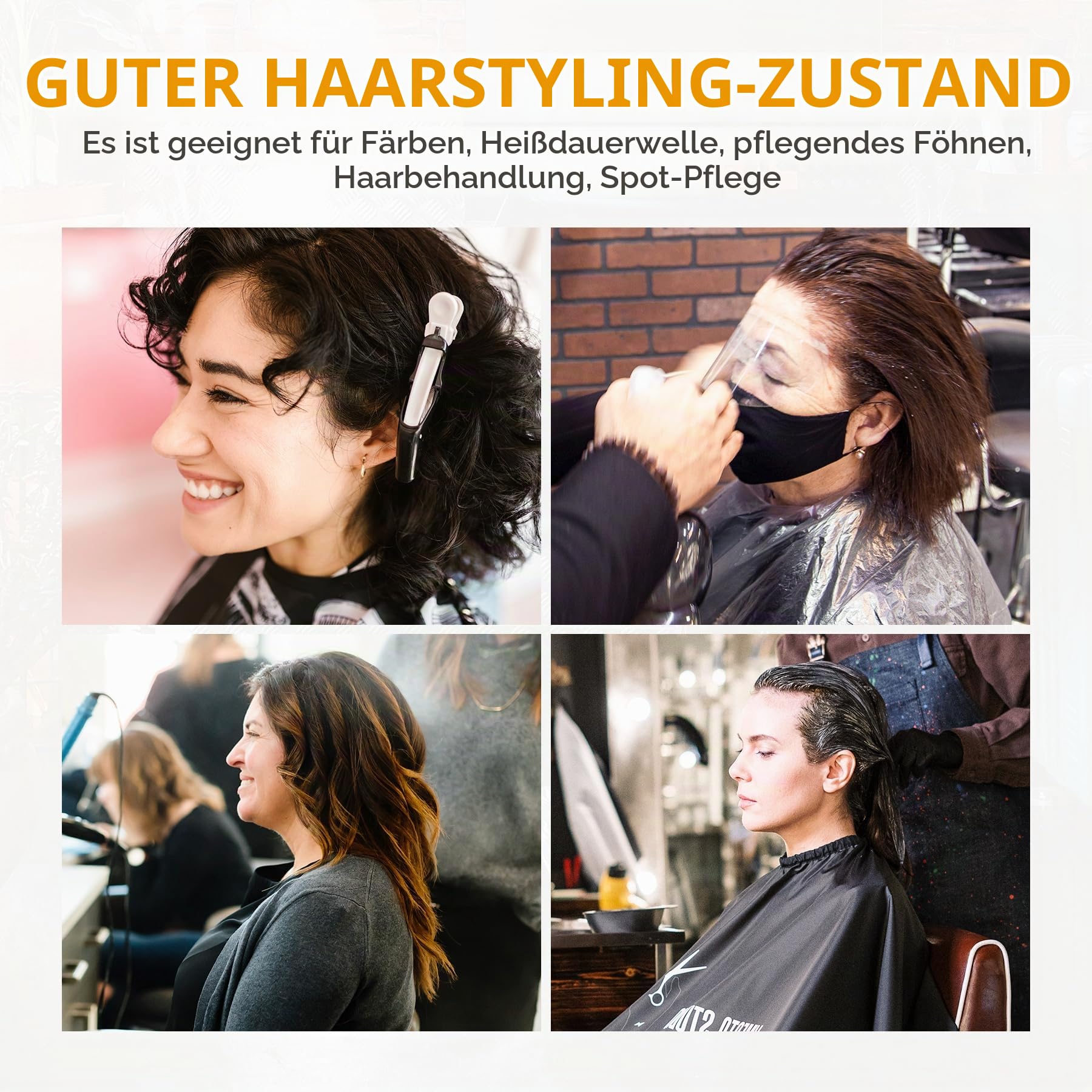 Haartrockner mit Stativ, Profi 1050W Friseur Haartrockenhaube, Höhenverstellbar 78-128cm, Schaltuhr 0-60 Min, Verstellbar Temperatur 0-75℃, Trockenhaube für Friseursalon, Weiß