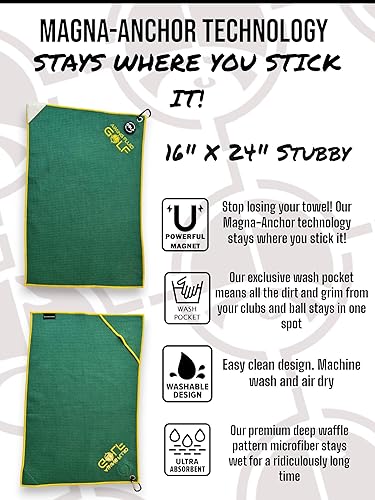 Miniatura 2 de Toalla de golf magnética de alta calidad, bolsillo de lavado exclusivo, imán industrial, almohadilla para fregar I patrón de gofre profundo, 2