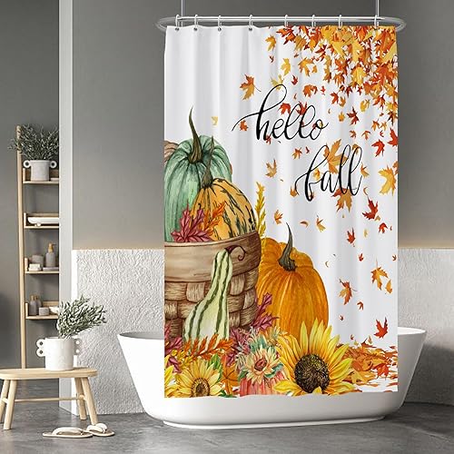 Miniatura 77 de Baocicco Juego de cortinas de ducha de fantasmas de Halloween, encantadores fantasmas de dibujos animados, divertidos trucos o tratos, cortinas de