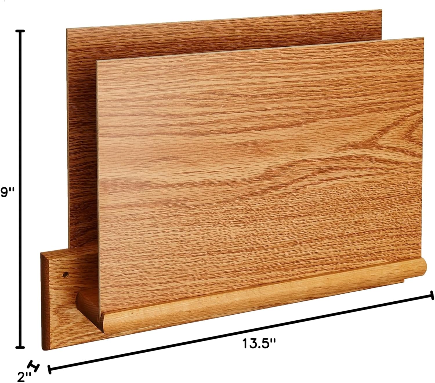 Wooden Mallet Square-Mount Open-End File Holder, HIPAA Compliant, Letter Size, Light Oak