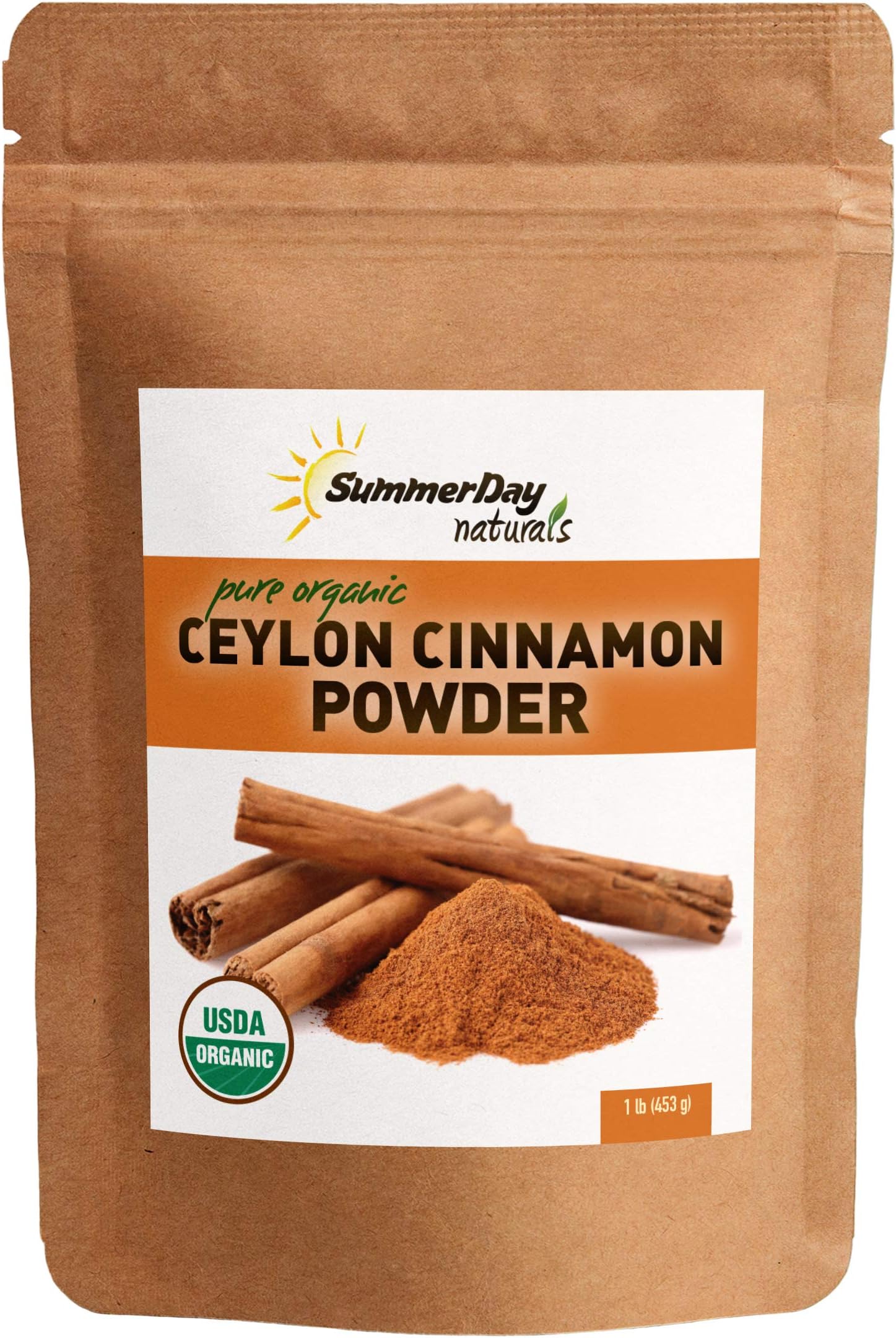 Organic Ceylon Cinnamon Powder - 1 lb - Premium Quality True Ceylon Cinnamon From Sri Lanka - Unsweetened, Gluten-free, No Additives