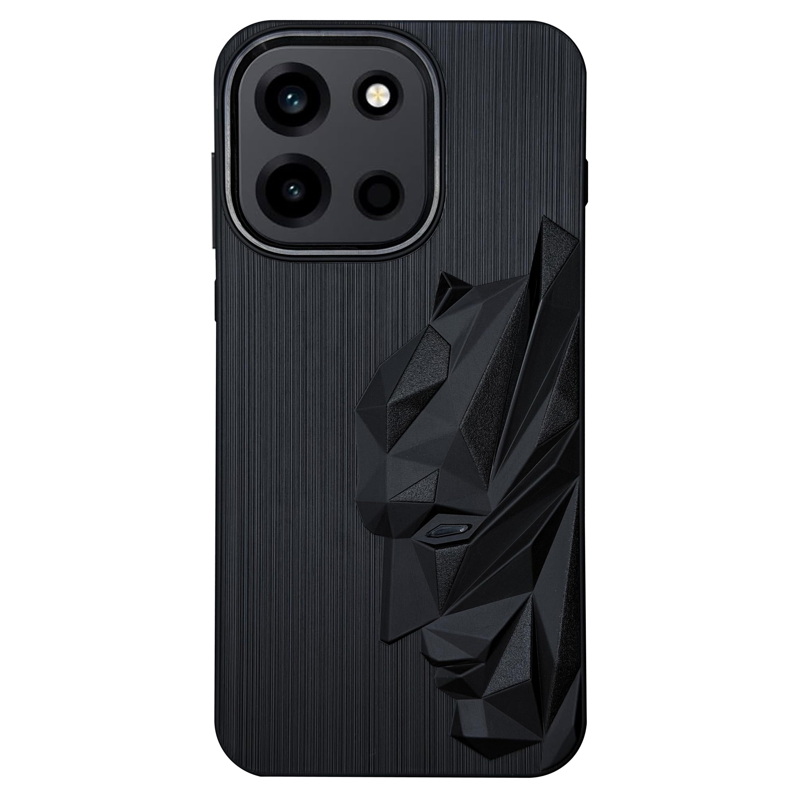 NIUKIN Silicone Mobile Case for OnePlus Nord 6 | 3D Engraved Design | Metallic Camera Ring | Shockproof Scratch Proof Cover Black-image-27