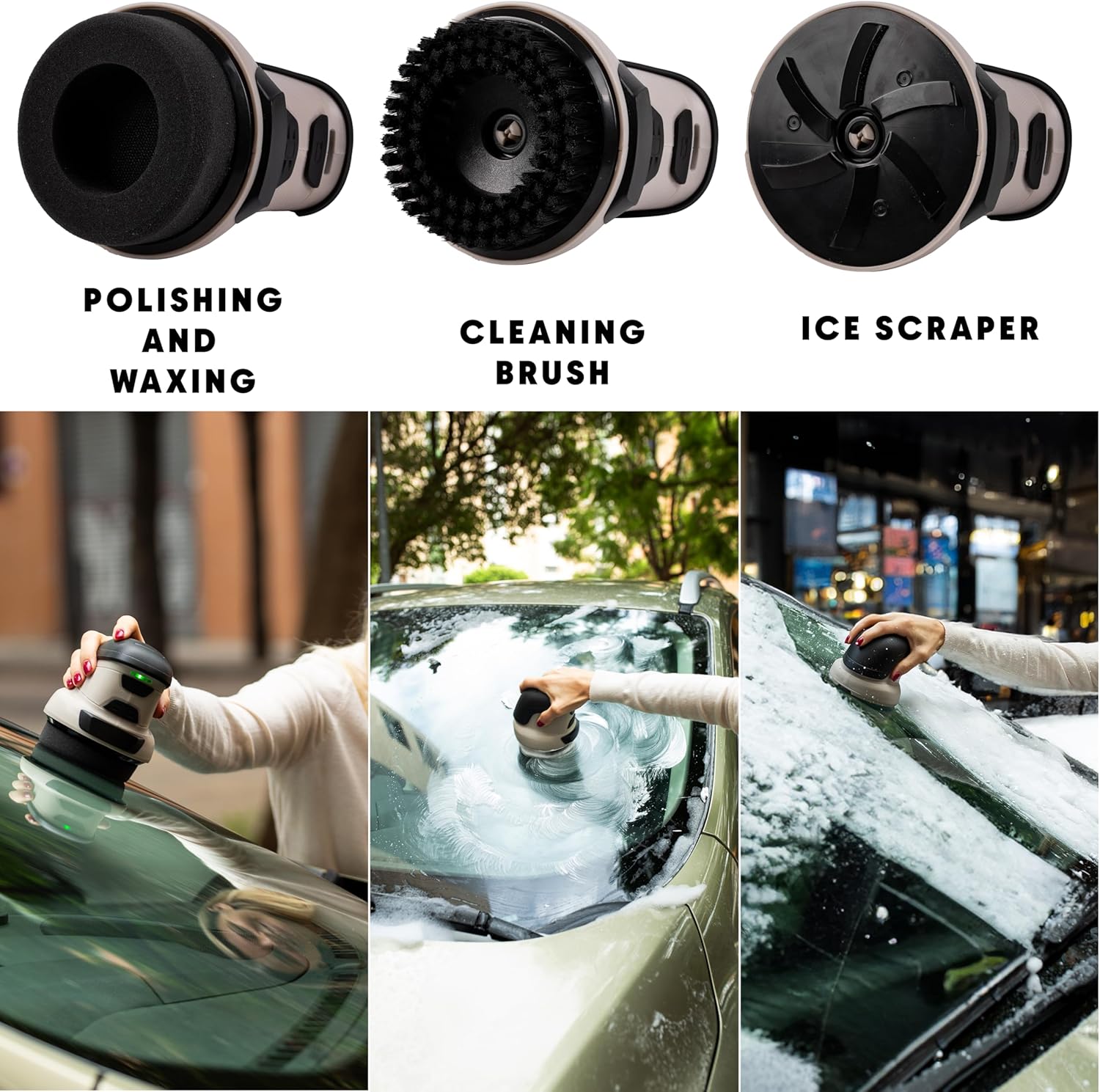 ZONETECH Electric Ice Scraper for Car Windshield, Electric Snow Scraper for Window, Ice Removal Tools Rechargeable with USB Cable, Cleaning Brush (3 in 1 Electric Ice Scraper Upgraded, 1 Pack)