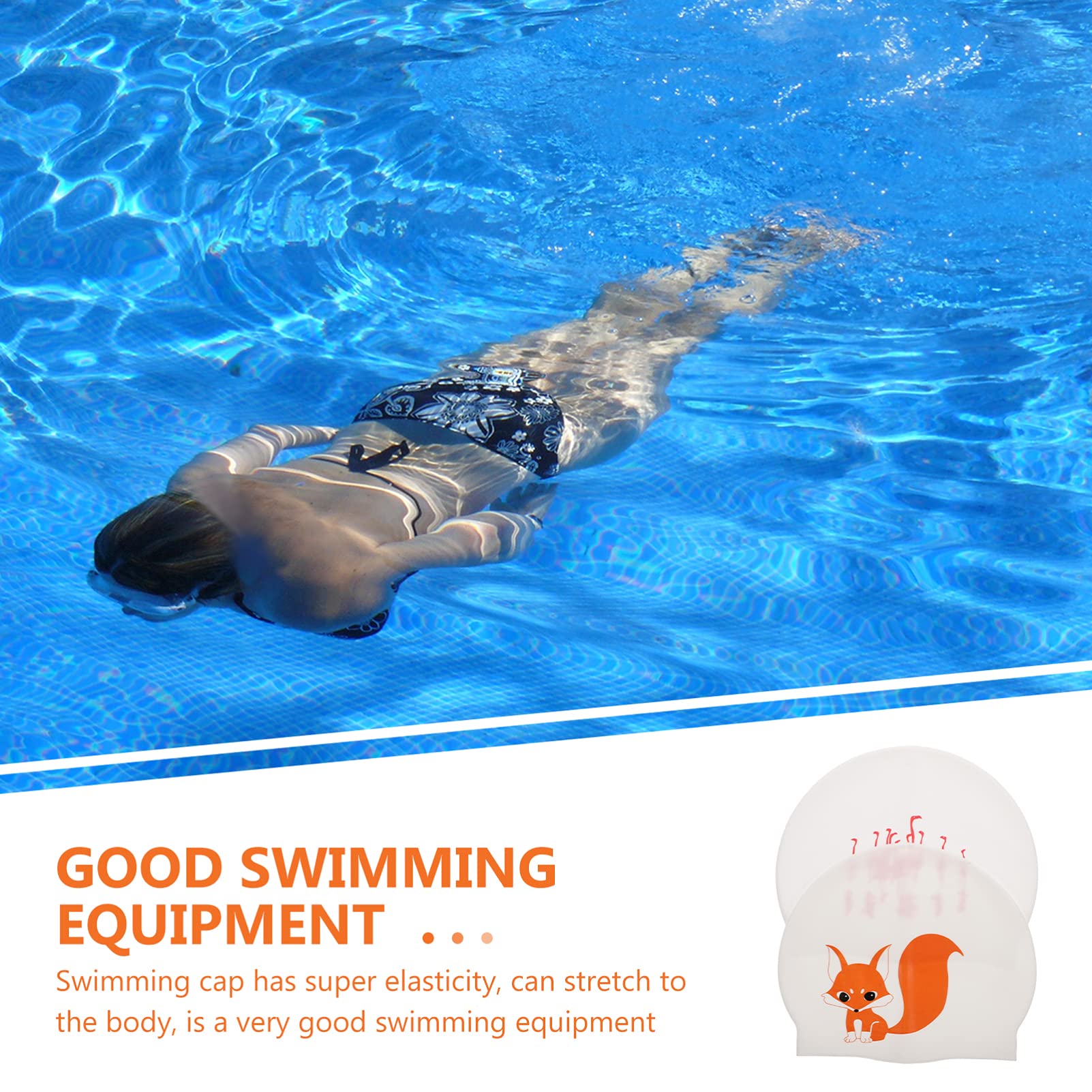 SUPVOX Bonnet De Bain en Silicone Baignade Lunettes De Natation Bonnet De Bain en Tissu pour Enfants Bonnets De Bain pour Femmes Capuchons Arène Mer Gel De Silice