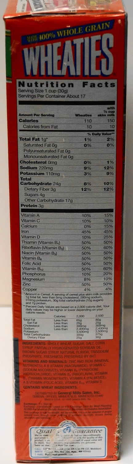 Amazon.com : GM Wheaties 1999 empty flat 18 oz. cereal box ...