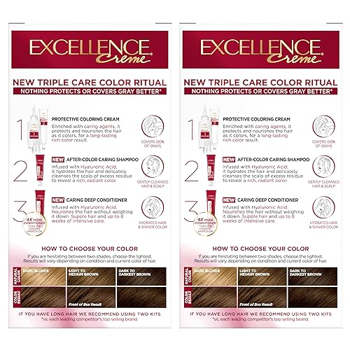 Miniatura 73 de L'Oreal Paris Excellence Creme - Coloración permanente para el cabello, rubio natural extraclaro 02, 100 % de cobertura de canas, paquete de 1