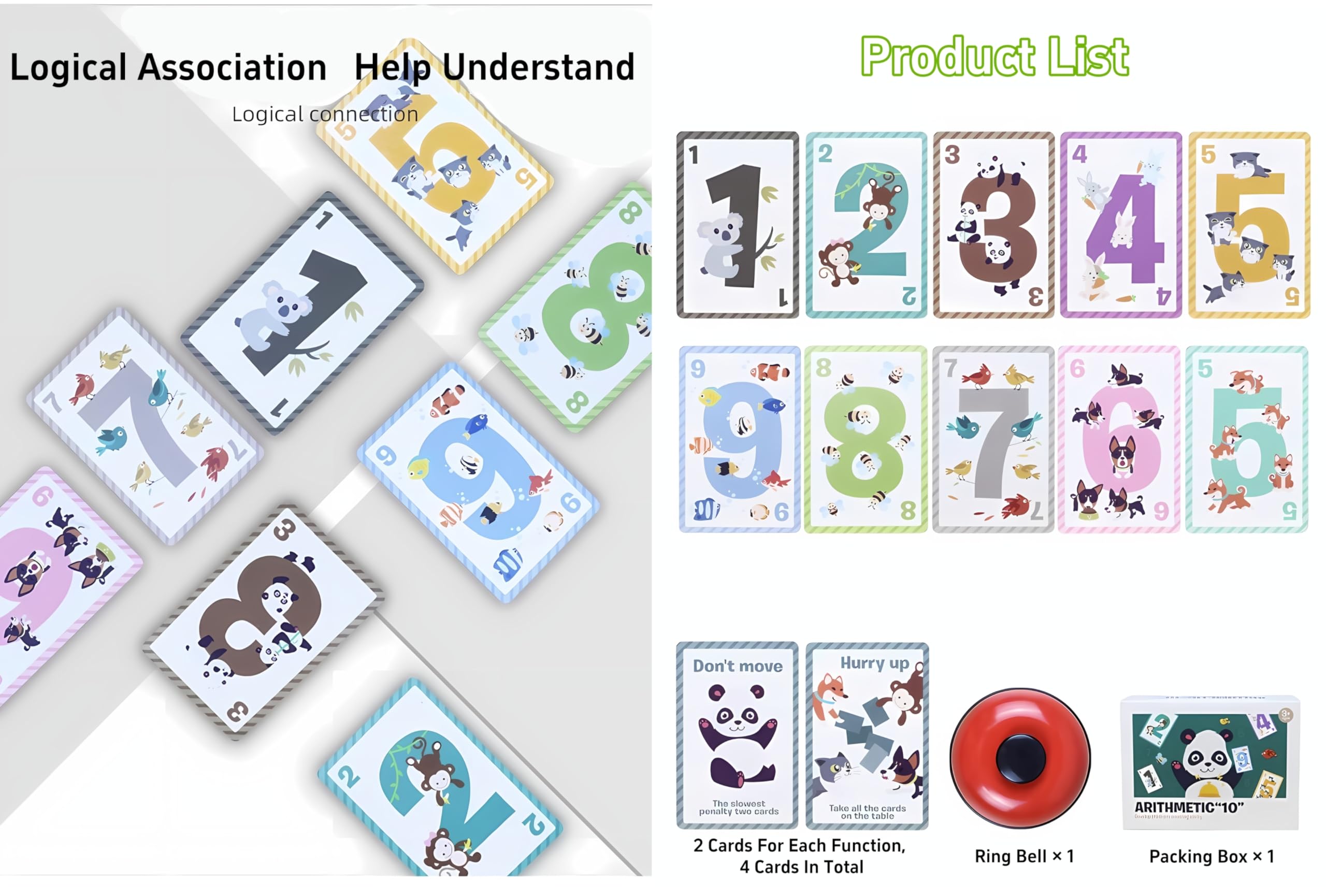 Amazon | Ybgocot カードゲーム 4歳以上 算数 '10' ボードゲーム