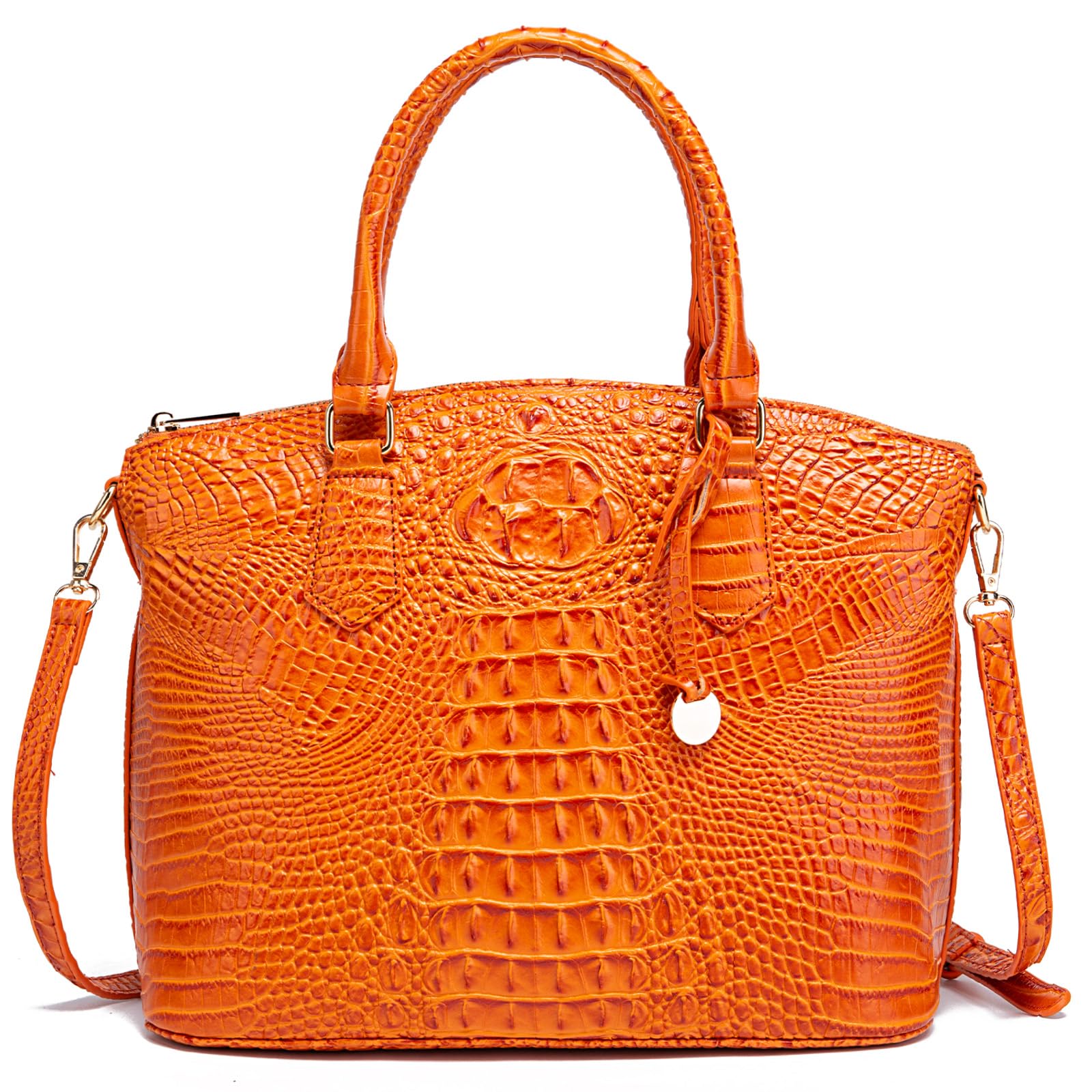 Makcr Joacbv Crocodile Handbag for Women, Satchel Purse with Shoulder Strap | Embossed vegan leather tote with a bold crocodile-pattern texture, rich color depth, dual top handles, and a roomy interior.