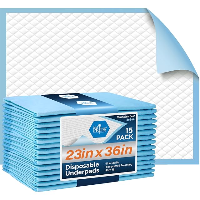 MED PRIDE Disposable Chux Pads 23in X 36in Super Absorbent Bed Pads for Incontinence Underpads for Adults Kids