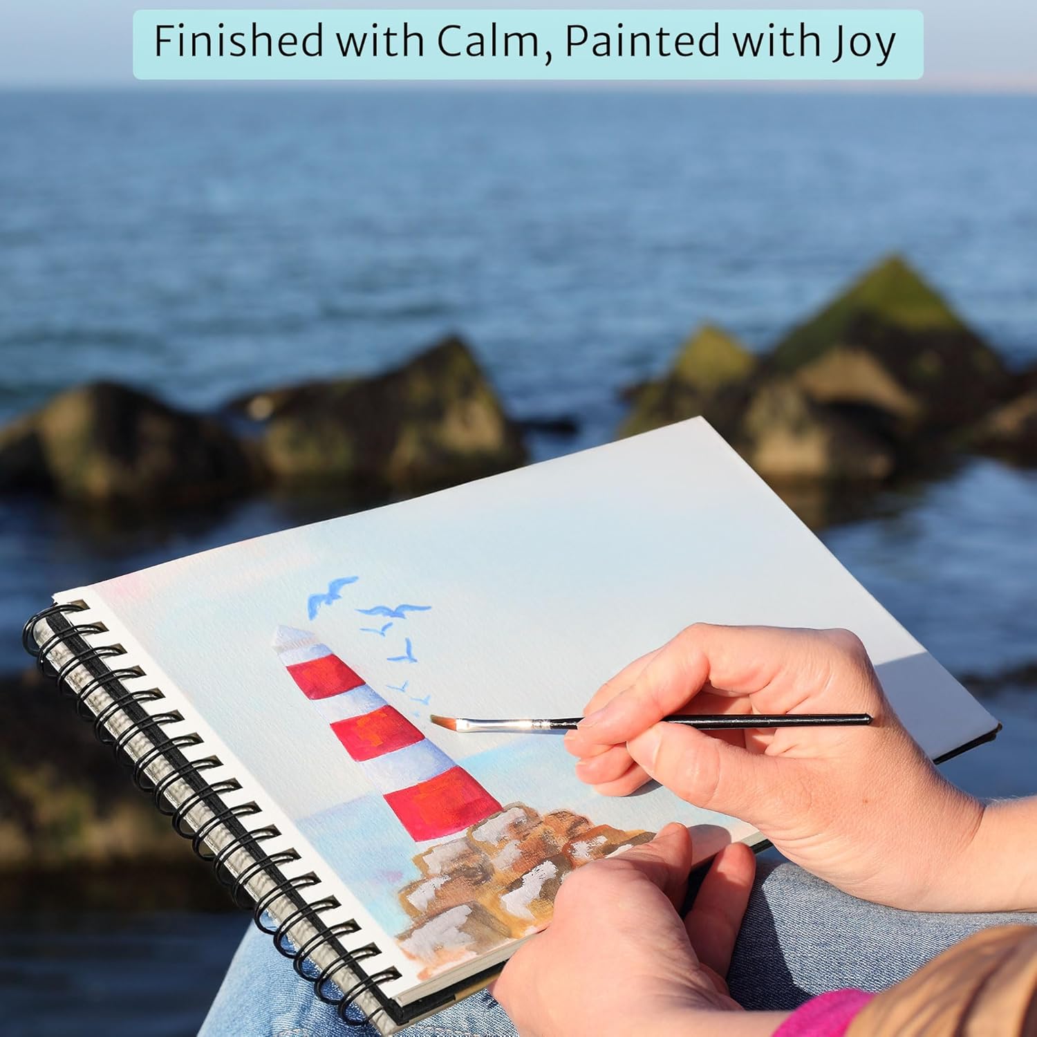 Vienrose Watercolor Book, 12.1"x9" Watercolor Journal with 36 Sheets 140 LB (300 GSM) Cotton Watercolor Paper, Grey Leather Cover Travel Art Journal for Painting & Notes