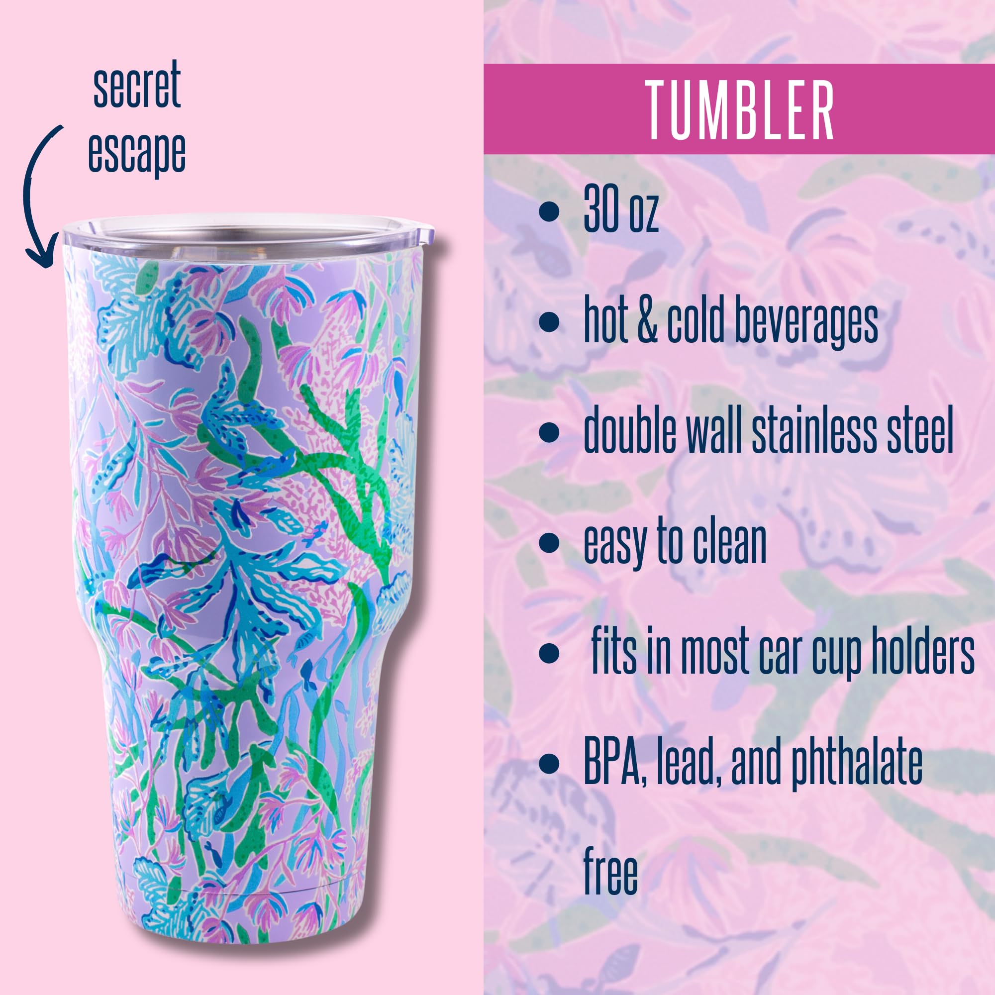 Amazon.com | Lilly Pulitzer 30 Oz Insulated Tumbler with Lid