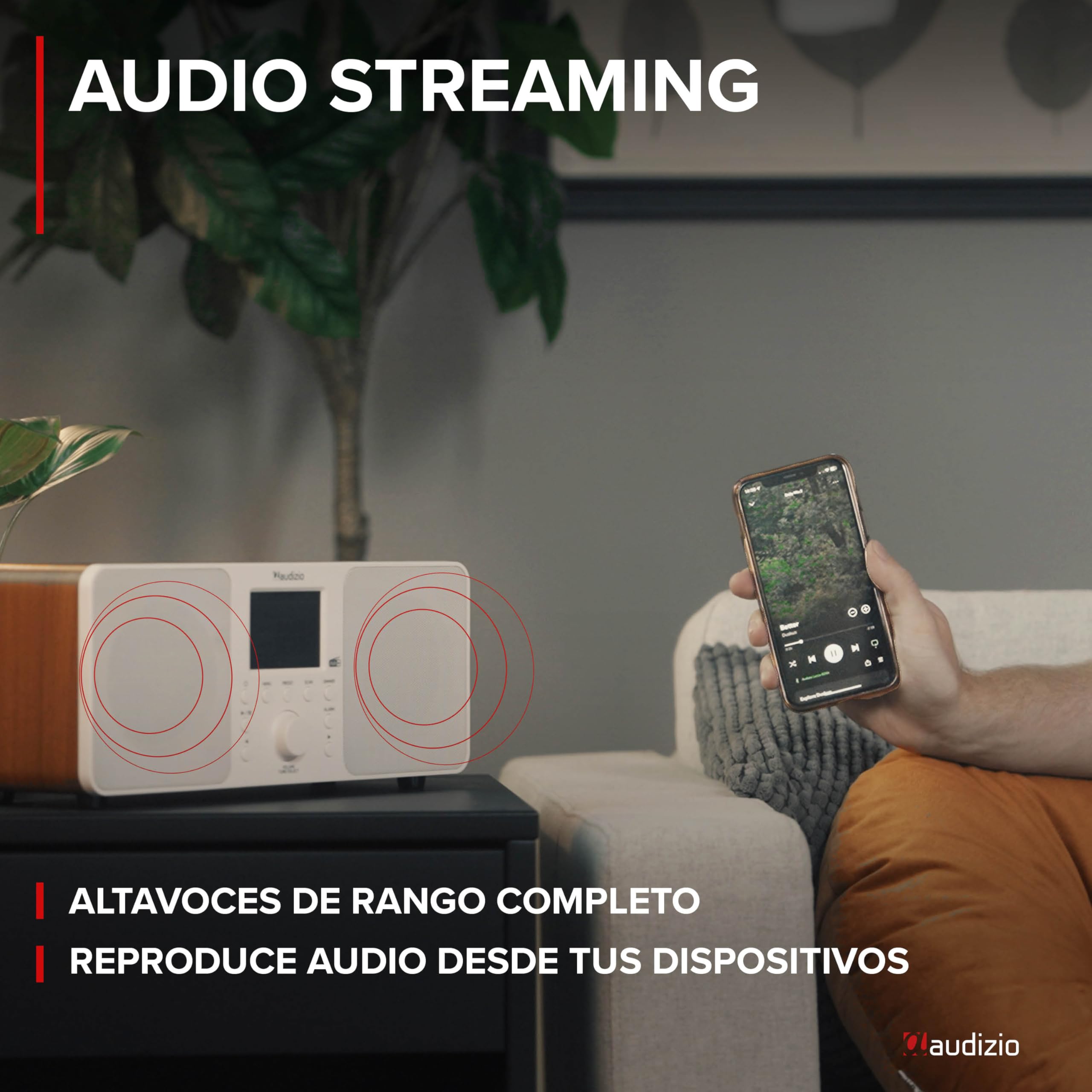 Audizio Genua Dab Radio Digital Dab con Bluetooth, Altavoz estéreo, Pantalla Color de 2,8", Radio FM, Mando a Distancia, Función Doble Alarma y Apagado, transmisión inalámbrica, en Color Blanco