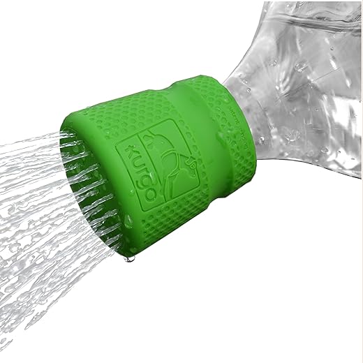 Kurgo Portable Outdoor Shower for Dogs, Dog Grooming Tool, Pet Bathing Gear, Dog Travel Accessories, Hiking, Beach, OR Camping Supplies for Pets, Works with 2 Liter Soda Bottle, Mud Dog Shower,Green