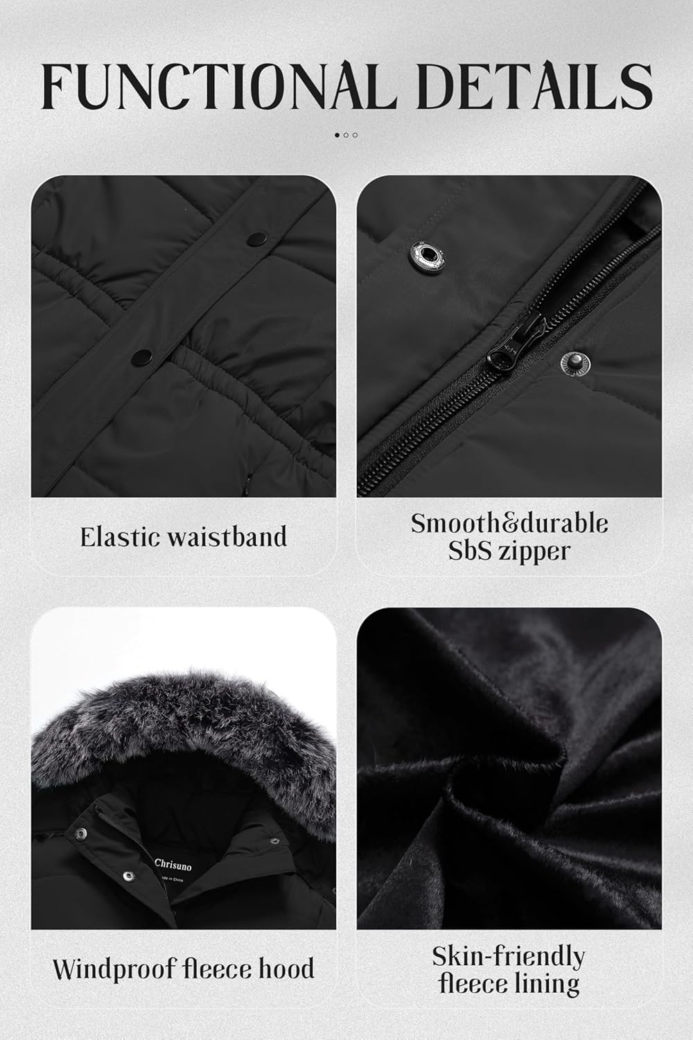 Chrisuno Girl's Long Parka Warm Winter Coat Water Resistant Quilted Puffer Jacket Snow Outwear - Image 7